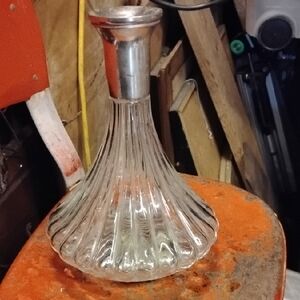 Elegant Silver and Glass Decanter